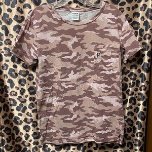 PINK Victoria's Secret Brown Camo Kids T-Shirt